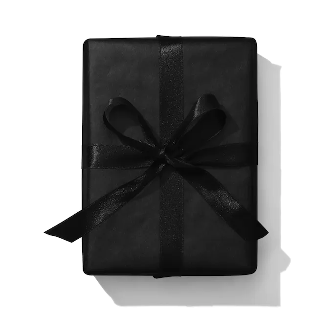 Black Gift Box Mockup With Ribbon